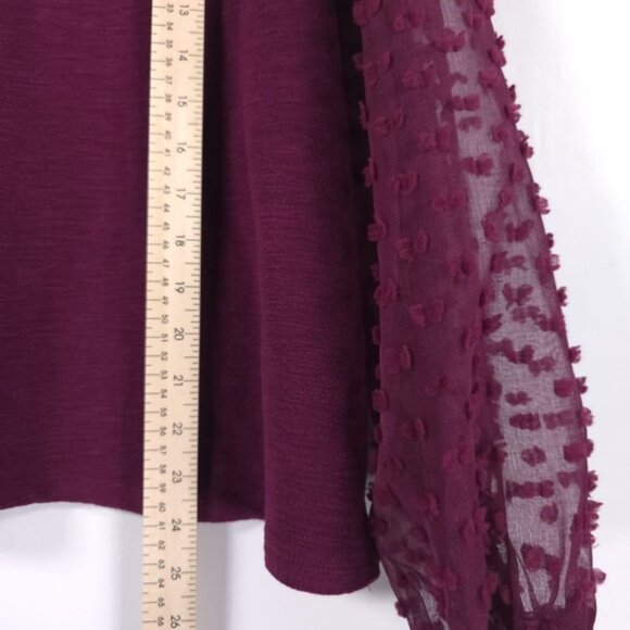 NWT MAEVE Anthropologie Textured Semi-sheer puffed Sleeve Top Size XL PETITE - Picture 12 of 15